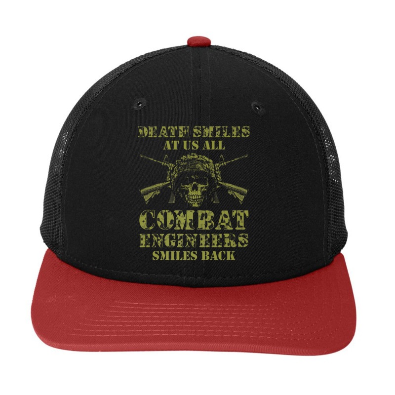 Combat Engineer Smiles Usa Military Sapper Premium Snapback Trucker Cap by MichaelBV | Artistshot