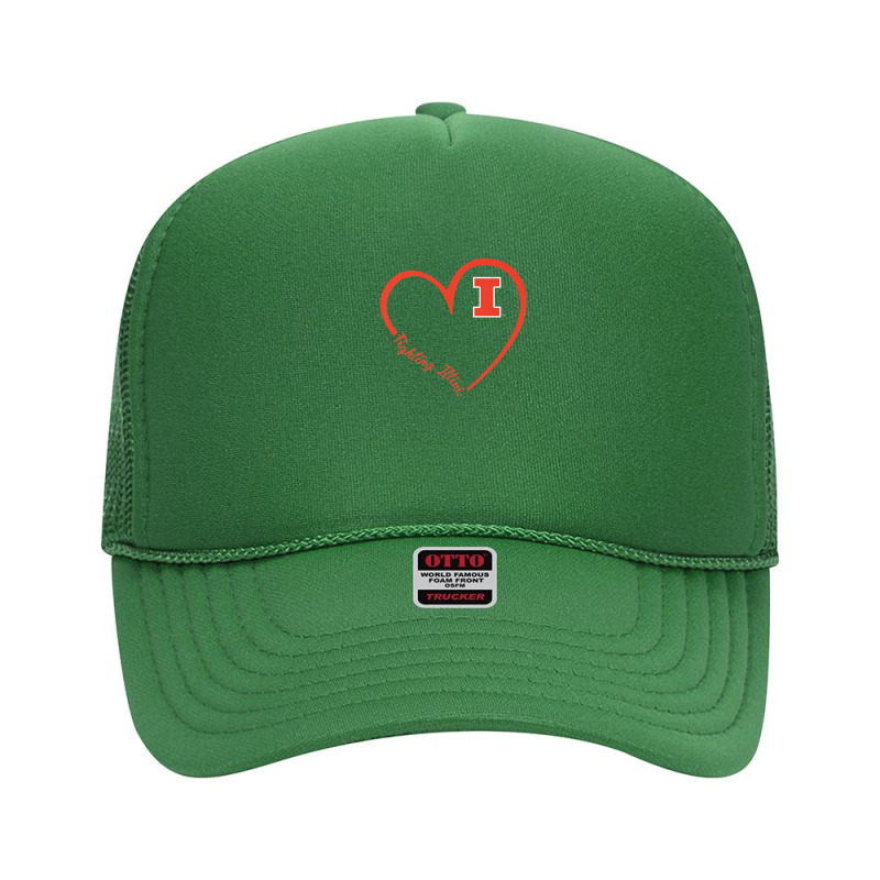 Illinois Fighting Illini Heart 34 - Apparel Foam Trucker Hat by IsaiahStark | Artistshot