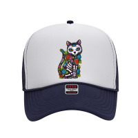 Cat Sugar Skull Mexico Calavera Dia De Los Muertos Halloween Foam Trucker Hat | Artistshot