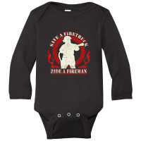 Mens Firefighter Firefighters Fireman Fire Fighter Thin Red Line Long Sleeve Baby Bodysuit | Artistshot