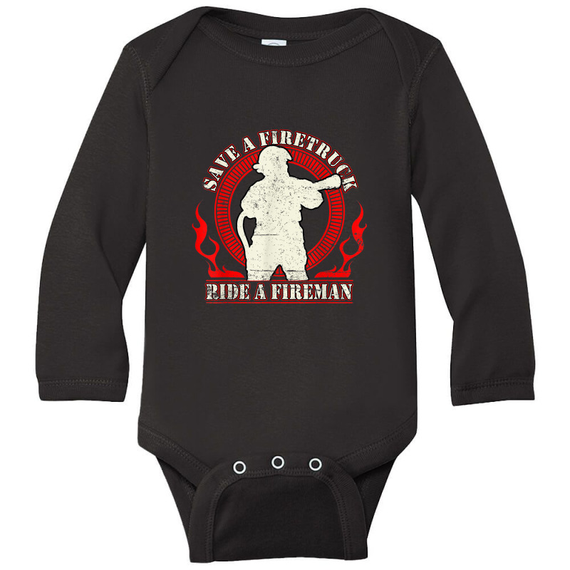 Mens Firefighter Firefighters Fireman Fire Fighter Thin Red Line Long Sleeve Baby Bodysuit | Artistshot