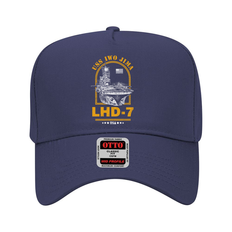 Lhd-7 Uss Iwo Jima Adjustable Baseball Cap by degreesgunner | Artistshot