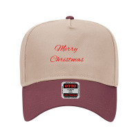 Merry Christmas Red Font Design Adjustable Baseball Cap | Artistshot