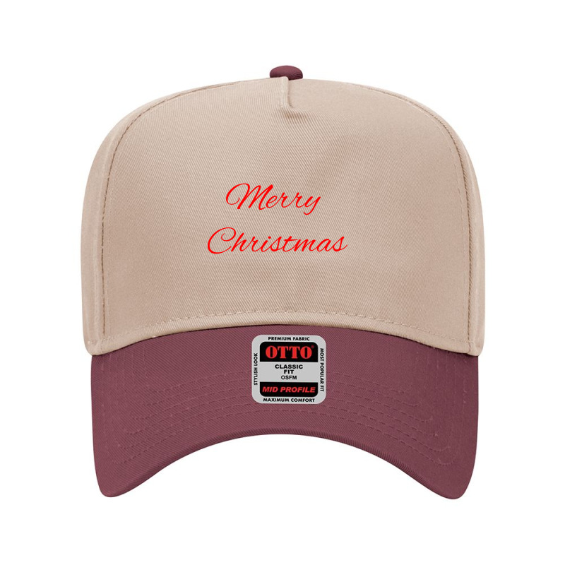 Merry Christmas Red Font Design Adjustable Baseball Cap by Kanmosrin52 | Artistshot