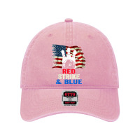 Patriotic Bowling 4th Of July Red Strike & Blue Usa Flag Dyed Cap | Artistshot