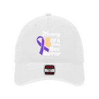 Mommy Of A Strong Nicu Warrior Baby Purple Ribbon Awareness Premium T Dyed Cap | Artistshot