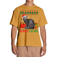 Merry Catmas Cat Ugly Christmas Oriental Cat Mom Dad T Shirt Urban Heavy T-shirt | Artistshot