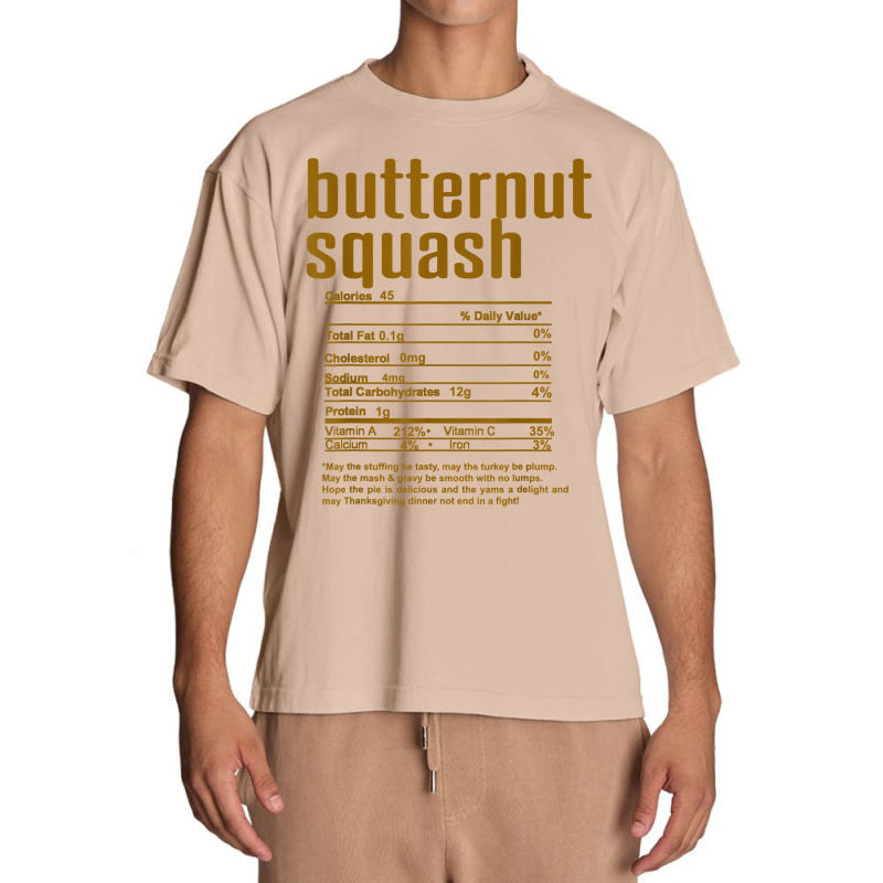 Thanksgiving Christmas Butternut Squash Nutritional Facts T Shirt Urban Heavy T-shirt by cm-arts | Artistshot