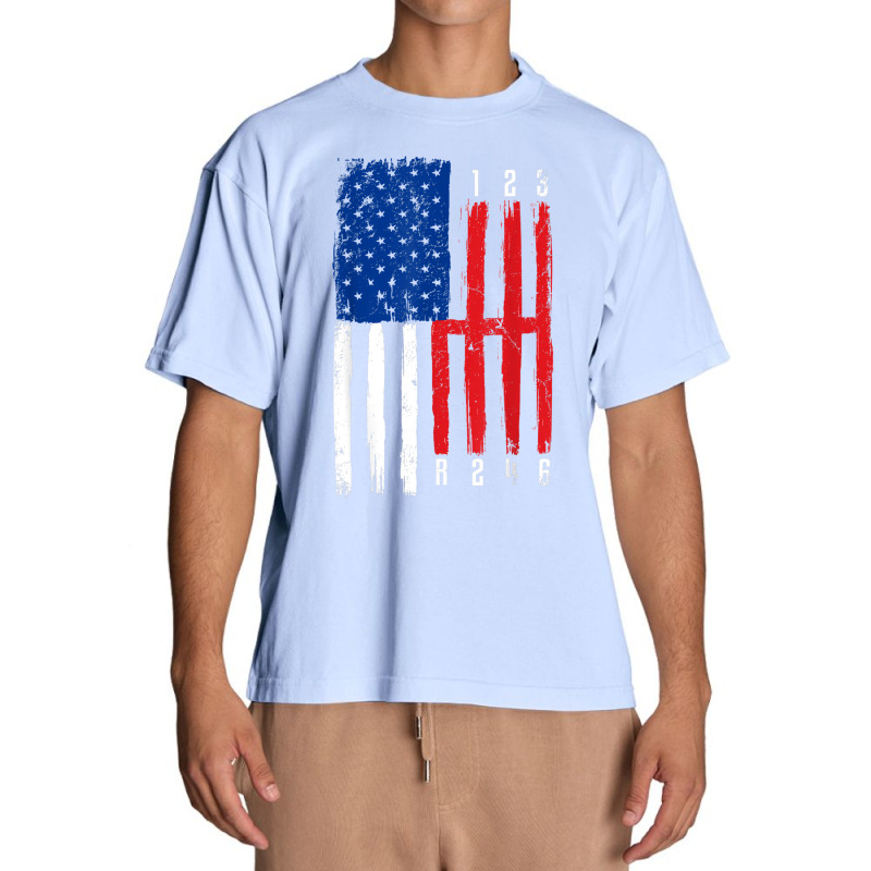 Gears Shift American Flag Muscle Car 6 Vintage Mechanic T Shirt Urban Heavy T-shirt | Artistshot