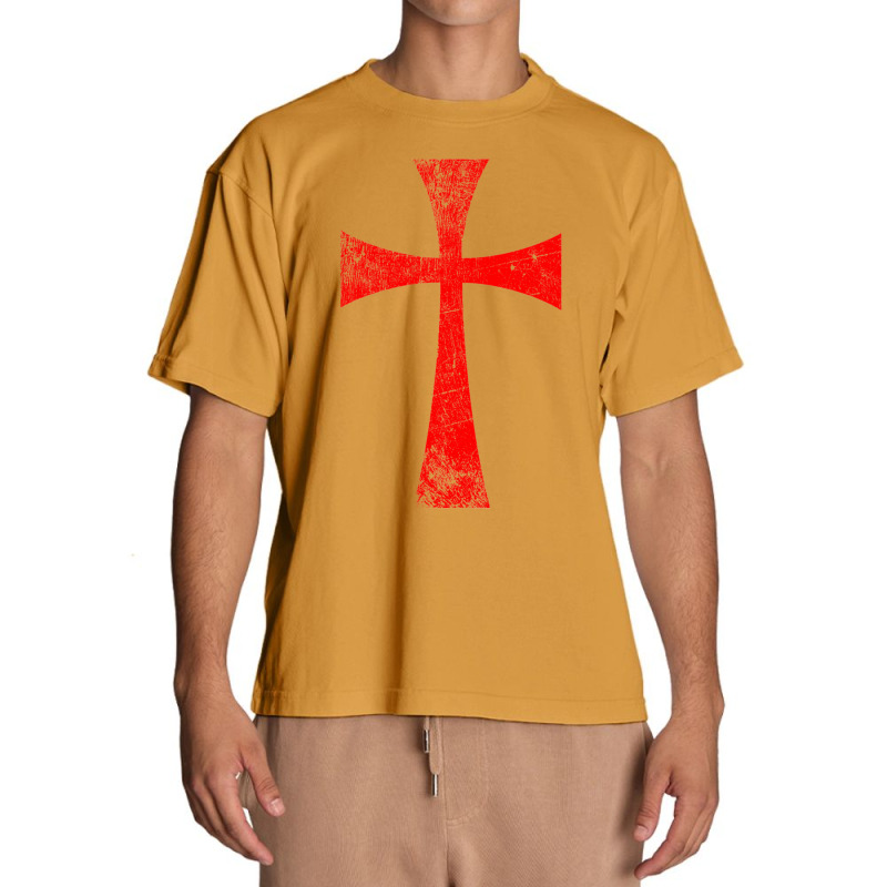 Distressed Crusader Knights Templar Cross Urban Heavy T-shirt | Artistshot