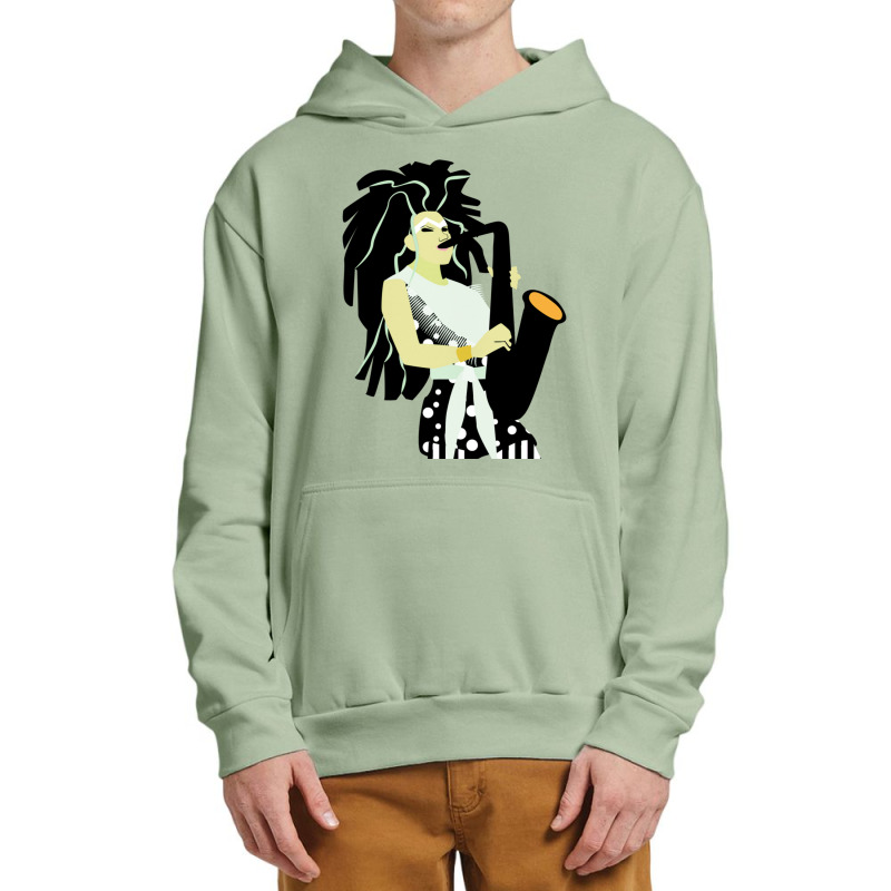 The Girl With The Sax Urban Pullover Hoodie by MAALDONADO | Artistshot