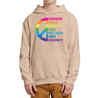 Kindness Peace Equality Love Inclusion Hope Diversity Long Sleeve T Sh Urban Pullover Hoodie | Artistshot