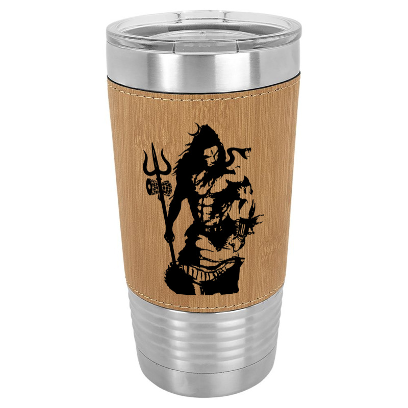 Lord Shiva Art Angry Trishul Leatherette Tumbler | Artistshot