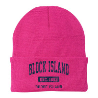 Block Island Rhode Island Ri Vintage Athletic Sports Design Beanie | Artistshot