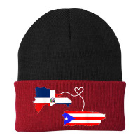 Half Puerto Rican Half Dominican Flag Map Combined Pr Rd Beanie | Artistshot