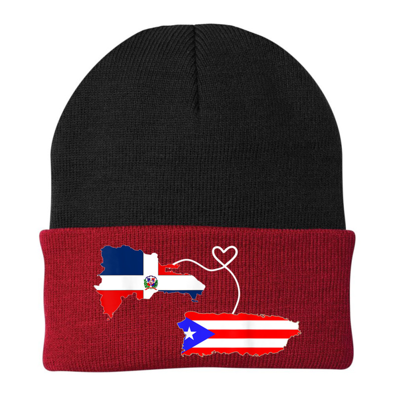 Half Puerto Rican Half Dominican Flag Map Combined Pr Rd Beanie by Deluxe | Artistshot