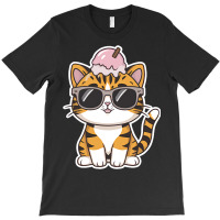 Ice Cream On Kitten Head T-shirt | Artistshot