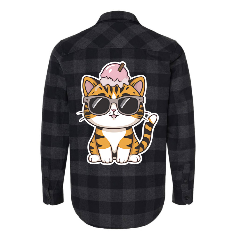 Ice Cream On Kitten Head Flannel Shirt | Artistshot