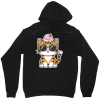 Ice Cream On Kitten Head Unisex Hoodie | Artistshot