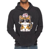 Ice Cream On Kitten Head Vintage Hoodie | Artistshot