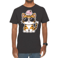 Ice Cream On Kitten Head Vintage T-shirt | Artistshot