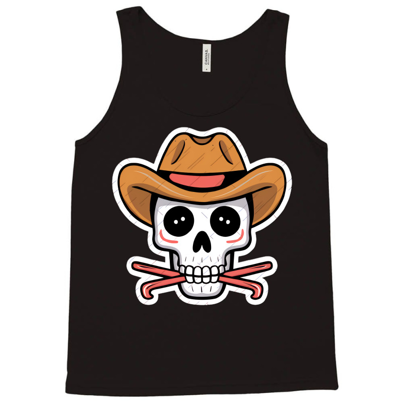 Kawaii Skull Cowboy Tank Top | Artistshot