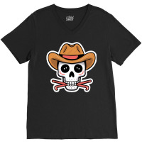 Kawaii Skull Cowboy V-neck Tee | Artistshot