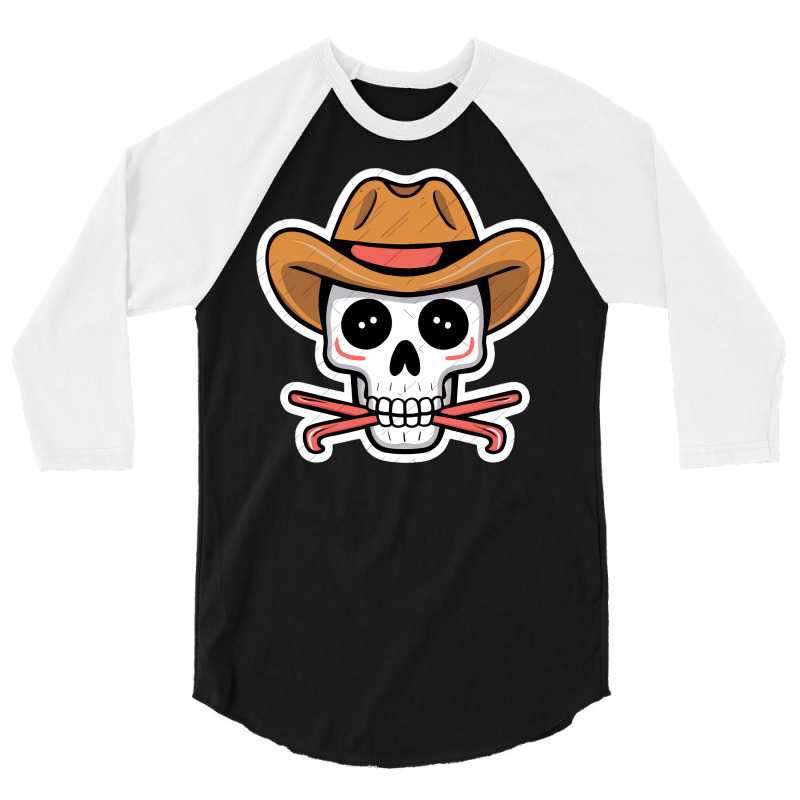 Kawaii Skull Cowboy 3/4 Sleeve Shirt | Artistshot