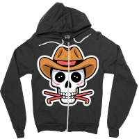 Kawaii Skull Cowboy Zipper Hoodie | Artistshot