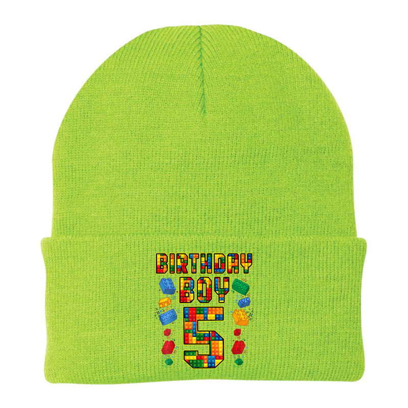 5th Birthday Master Builder 5 Years Old Block Building Boys Beanie by Carnations | Artistshot