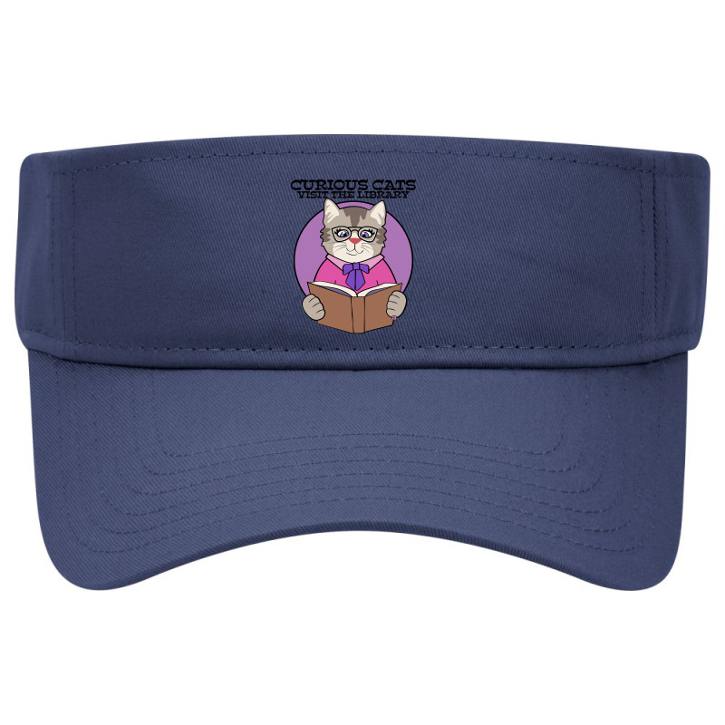 Curious Cats Visit The Library Purple Visor hat by webberkyla | Artistshot