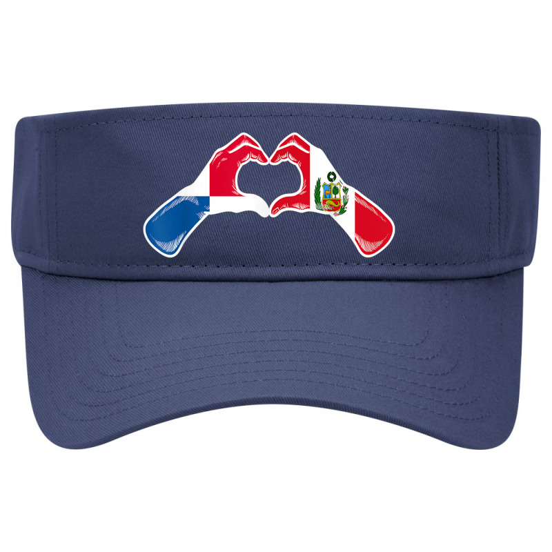 Peru Panama Flag Peruvian Panamanian Heart Visor hat by Skunk | Artistshot