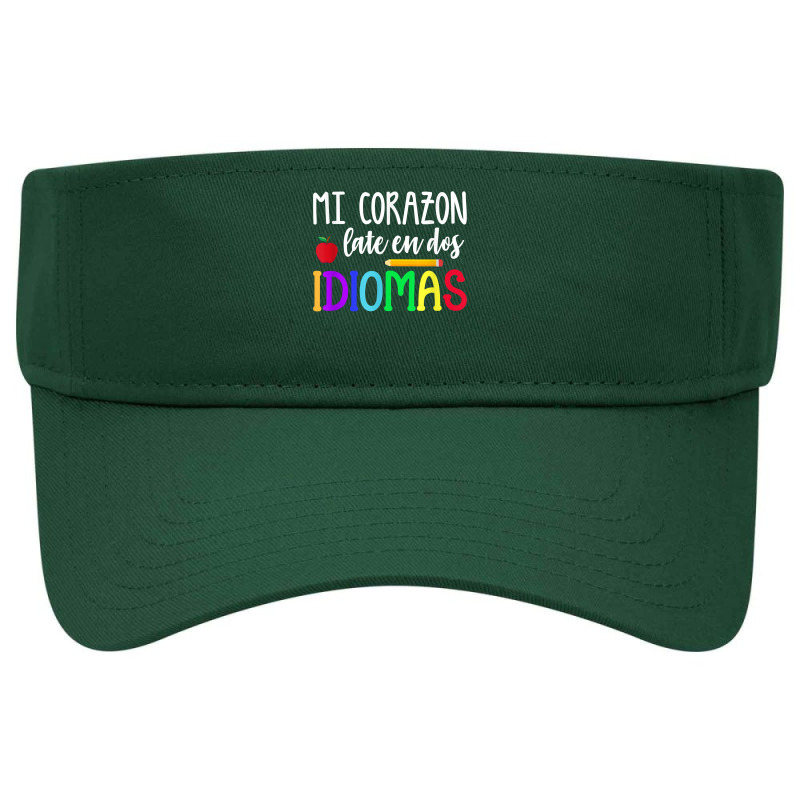 Mi Corazon Late En Dos Idiomas Bilingual T Shirt Visor hat by cm-arts | Artistshot