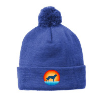 Blue Heeler Australian Cattle Dog Retro Vintage 70s Sunset T Shirt Pom Pom Beanie | Artistshot