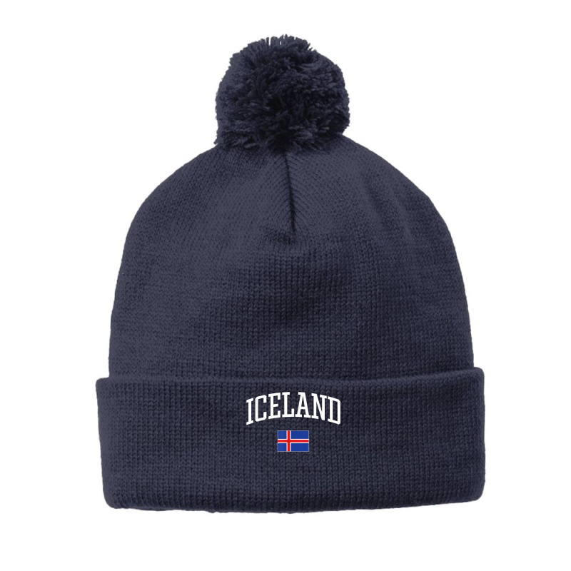 Vintage Flag Of Iceland Love Your Country T Shirt Pom Pom Beanie by fallenafsericebe | Artistshot