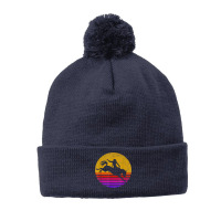 Rodeo Bucking Bronco Horse Retro Style T Shirt Pom Pom Beanie | Artistshot