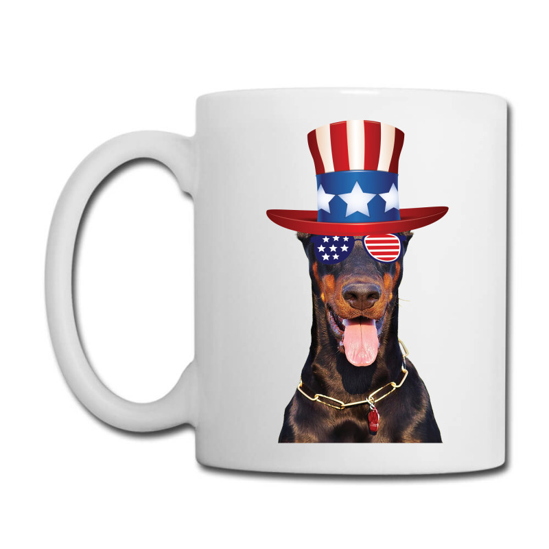 Doberman Eyewear American Flag Sunglasses Glasses And Hat 4th Of July Coffee Mug | Artistshot