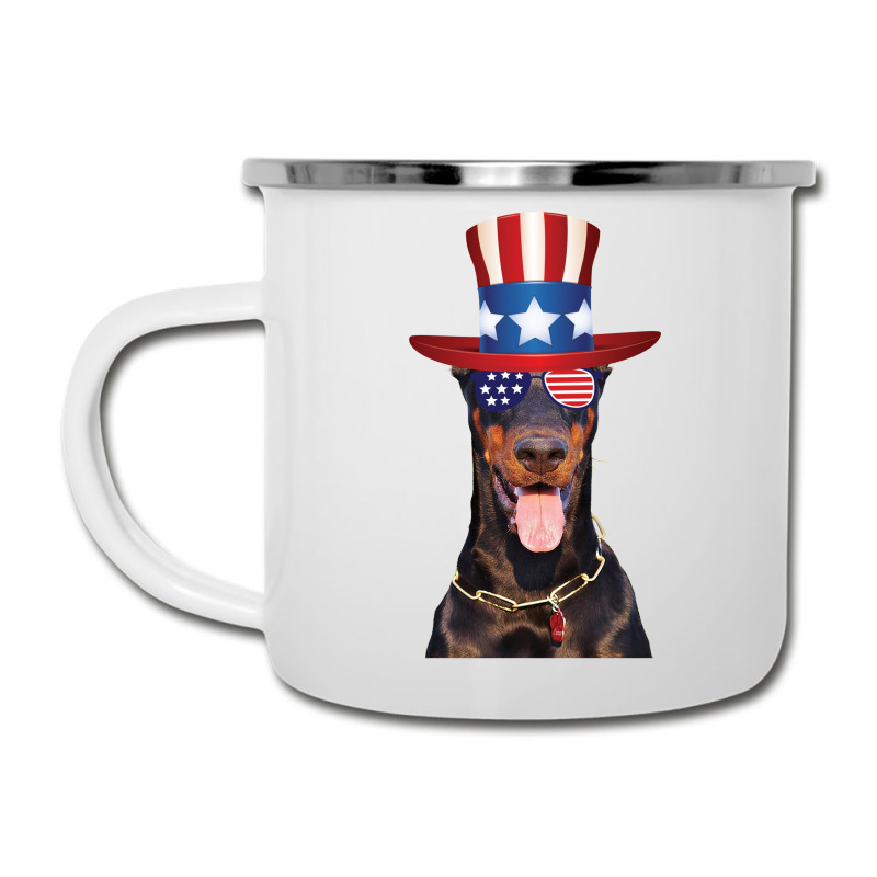 Doberman Eyewear American Flag Sunglasses Glasses And Hat 4th Of July Camper Cup | Artistshot