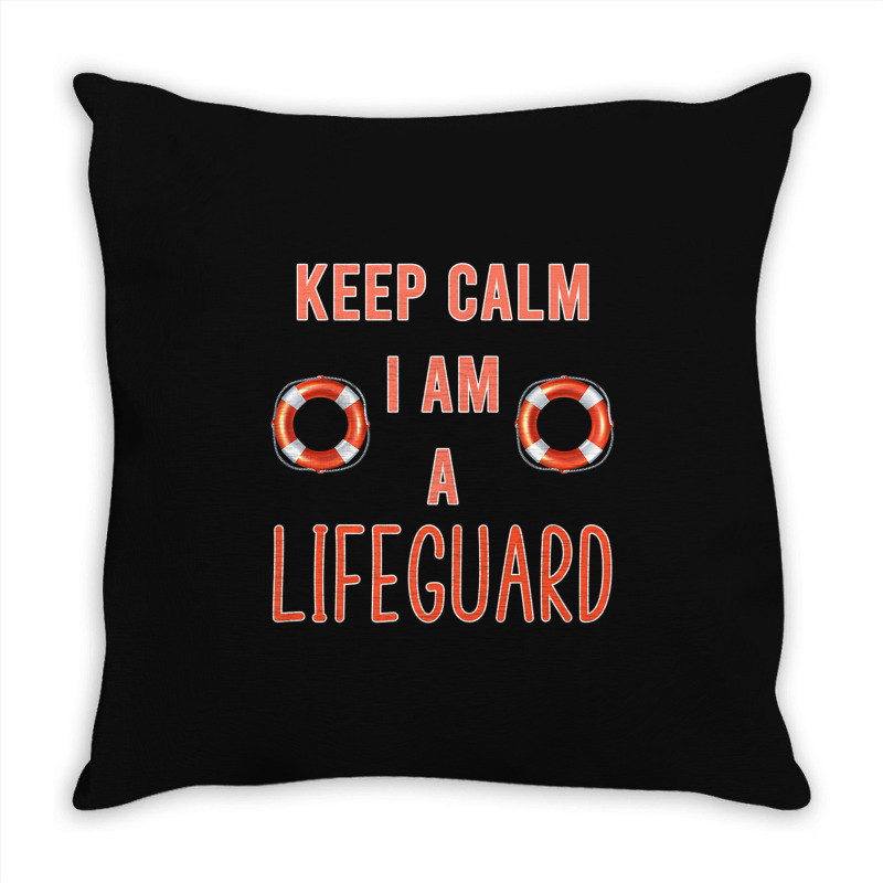 Mens Keep Calm I Am A Life Guard Seashore Marine Police Duty Premium Throw Pillow | Artistshot