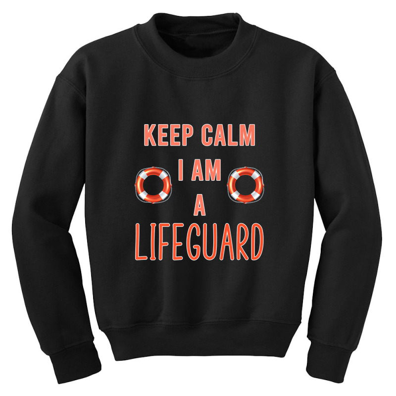 Mens Keep Calm I Am A Life Guard Seashore Marine Police Duty Premium Youth Sweatshirt | Artistshot