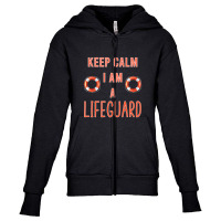 Mens Keep Calm I Am A Life Guard Seashore Marine Police Duty Premium Youth Zipper Hoodie | Artistshot