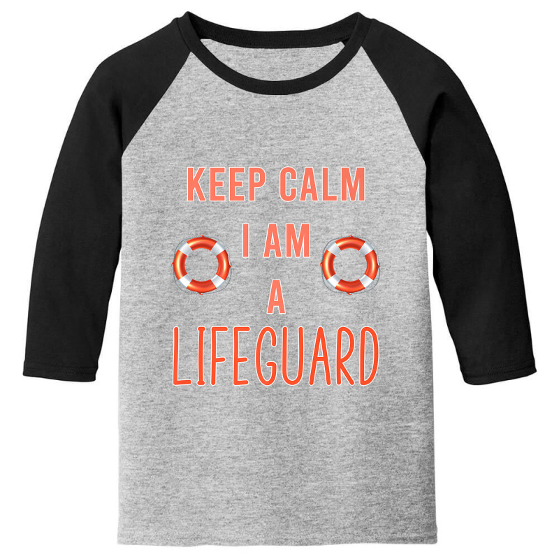 Mens Keep Calm I Am A Life Guard Seashore Marine Police Duty Premium Youth 3/4 Sleeve | Artistshot