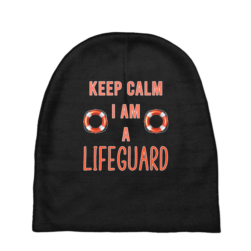 Mens Keep Calm I Am A Life Guard Seashore Marine Police Duty Premium Baby Beanies | Artistshot