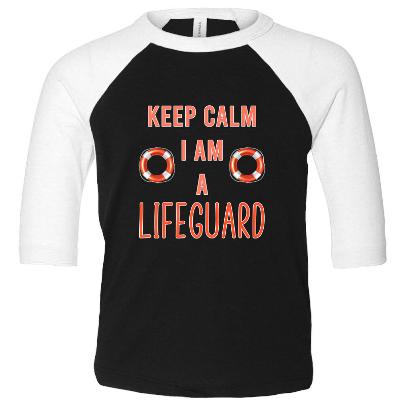 Mens Keep Calm I Am A Life Guard Seashore Marine Police Duty Premium Toddler 3/4 Sleeve Tee | Artistshot