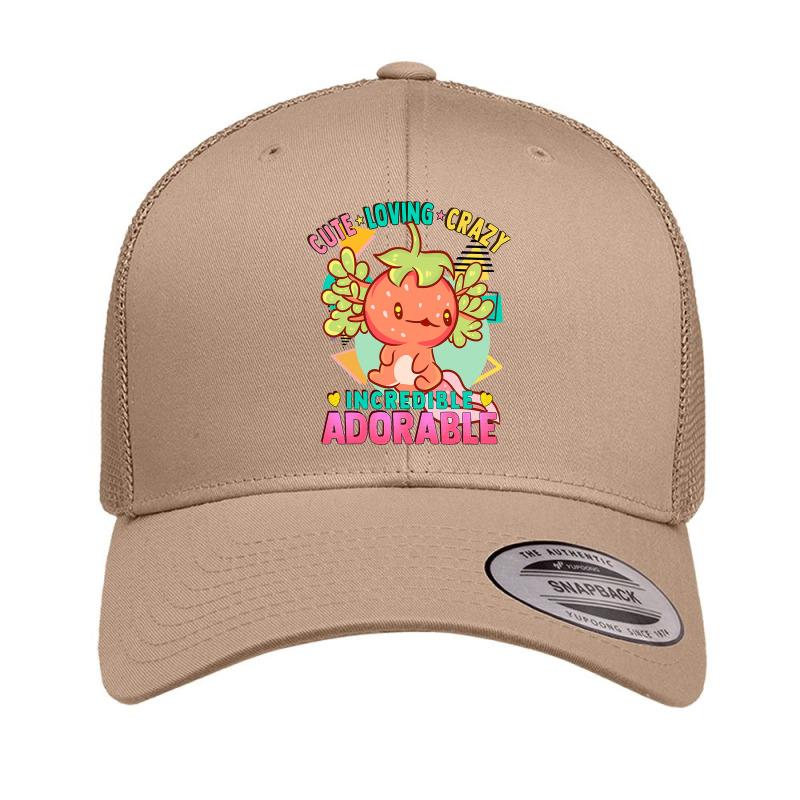 Axolotl Cute Kawaii Anime Strawberry Axolotl Loving Crazy 173 Retro Trucker Cap by offensejuggler | Artistshot