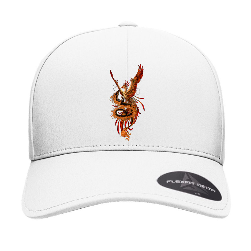 Phoenix Vs Dragon Mythological Seamless Cap by turgongon | Artistshot