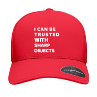 I Can Be Trusted With Sharp Objects Seamless Cap | Artistshot