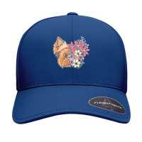 Yorkie T  Shirt Yorkshire Terrier With Flowers T  Shirt Seamless Cap | Artistshot