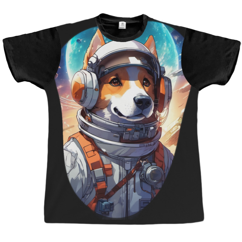 Cosmic Canine: The Astronaut Dog Graphic T-shirt | Artistshot