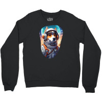 Cosmic Canine: The Astronaut Dog Crewneck Sweatshirt | Artistshot